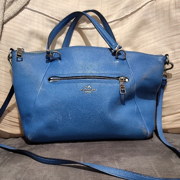 Coach Royal Blue Leather Shoulder Bag - Picture 1 of 4